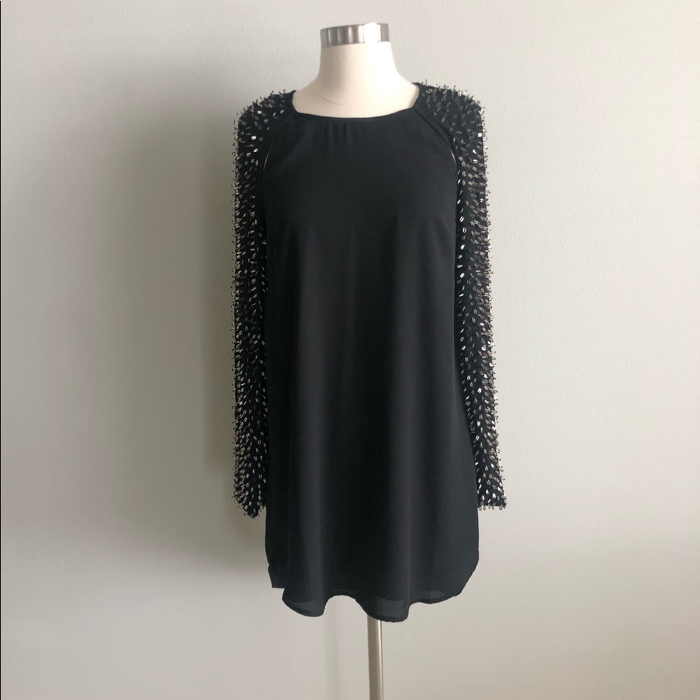 Lush beaded sleeve dress small
